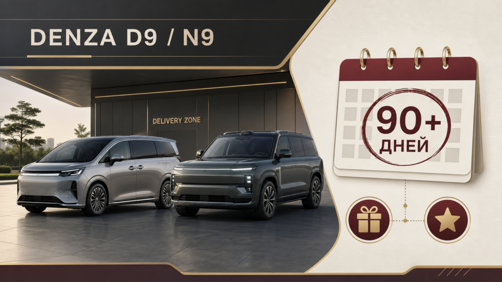 Редакционная инфографика компенсации за ожидание Denza D9 и N9 свыше 90 дней