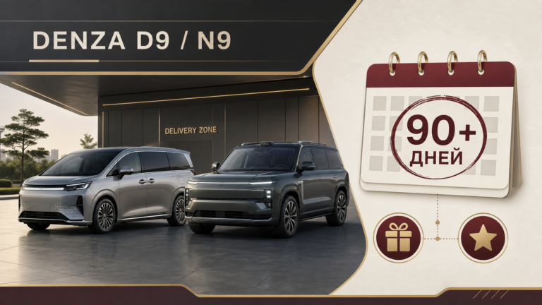 Редакционная инфографика компенсации за ожидание Denza D9 и N9 свыше 90 дней